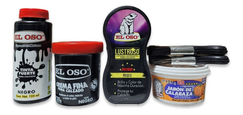 Kit Completo Limpieza Bolero Para Calzado Color Negro Oso.