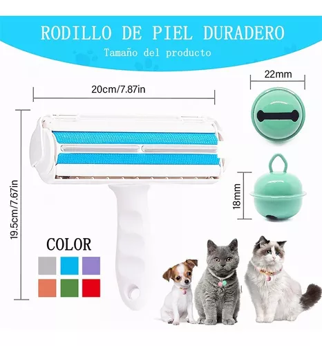 Rodillo removedor de pelo para perros y gatos, cepillo reutilizable para  eliminar el pelo de mascotas para perros, gatos, animales, fácil de limpiar