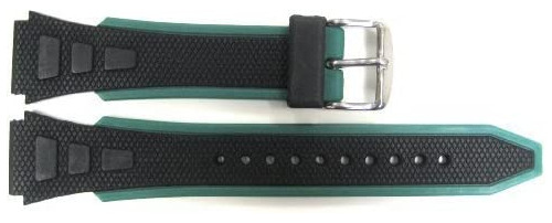 18mm Black/teal Rubber Heavy Duty Sport Band Fits Timex Iron