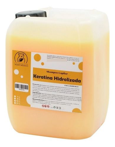  Shampoo Con Keratina Hidrolizada Cabello Maltratado 5 Litro