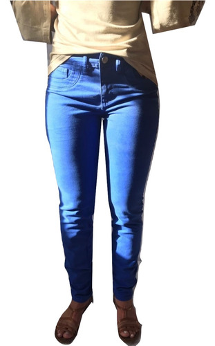 Calça Skinny Jeans Feminino Azul Sarja Cintura Media Pants 