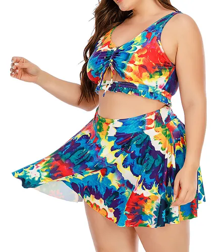 Traje De Baño I Para Mujer, Talla Grande, Con Estampado De C