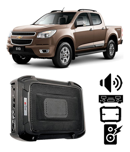 Caixa De Som Automotivo Chevrolet S10 2012 A 2016 350w Rms