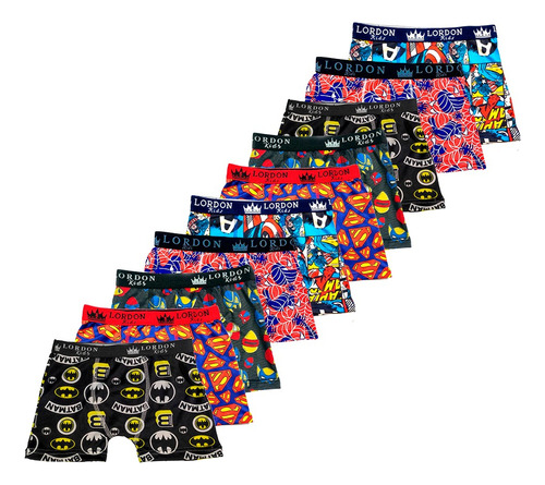 Cueca Masculina Boxer Kit 10 Infantil Juvenil Atacado