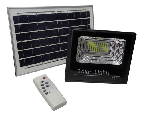 Reflector Solar Led 60w C/ Panel Solar Y Control Remoto Ip65