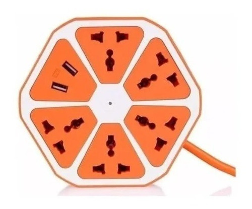 Zapatilla Eléctrica Alargue 5 Tomas Universales 2 Tomas Usb