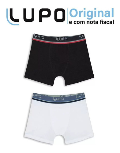 Kit Com 4 Cuecas Algodão Boxer Masculina Infantil Lupo. 