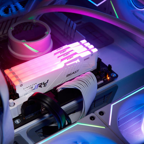 Memoria Ram Kingston Fury Beast White Rgb Ddr5 16gb 6000mt/s