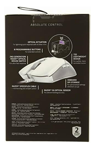 Razer Viper Mouse Ambidiestro Ultraligero Con Cable Para Color Blanco (mercury White)