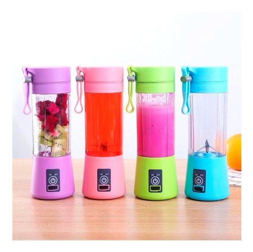 Mixer Liquidificador Portatil Licuadora Recarregavel Shake Cor Rosa Usb