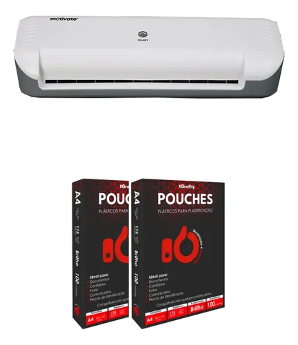 Kit Plastificadora A4 + 2 Centos Plastico Plastificação A4