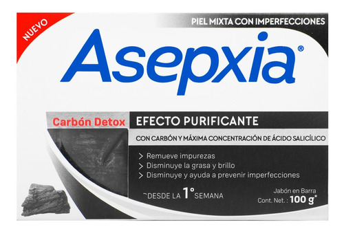 Jabón En Barra Asepxia Carbón Detox 100g