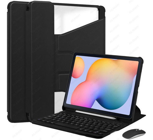 1 Funda C/teclado+mouse P/samsung Galaxy Tab S9 Fe Plus 12.4