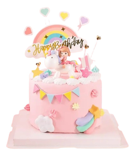 Cake Topper Para Niña Modelo Unicornio 