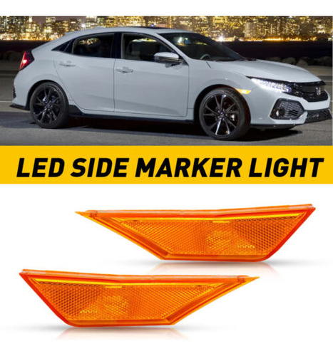 2pcs Side Marker Lights Signal Turn Lamps W/led Bulbs Fo Bbv