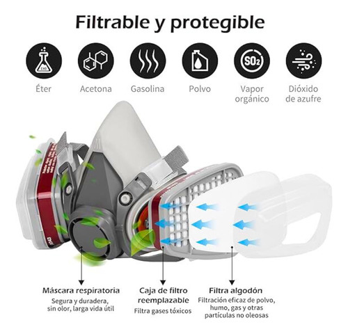 Máscara Protectora Reutilizable Cara Completa 99% Filtración