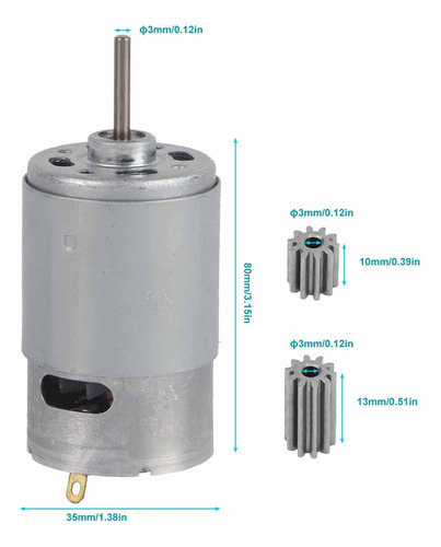A Micromotor De Alta Velocidad Rs550 De 12 V (550-30000)