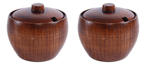 Juego De 2 Tarros De Madera Maciza Para Especias, Azucarero,