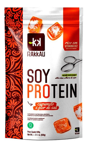 Proteína Soja Soy Protein Caramelo E Flor De Sal 600g Rakkau