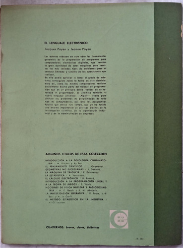 El Lenguaje Electronico - Jacques Poyen - Eudeba 1963 (Usado)