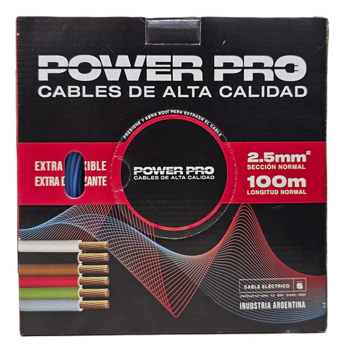 Cable Unipolar Rollo De 100mt Ignifugo Flexible Power Pro Cubierta Marrón