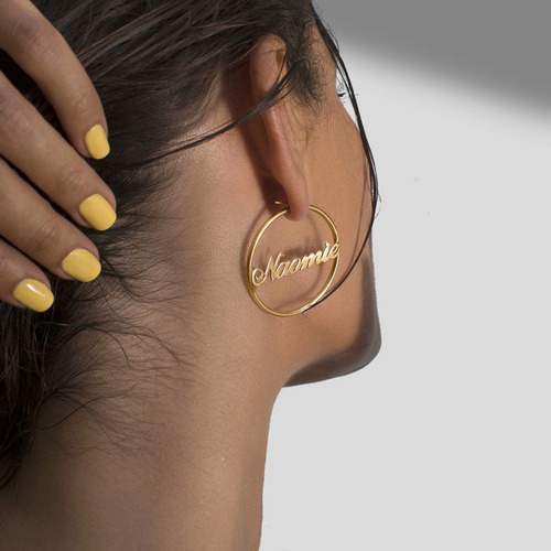 Arracadas Con Nombre En Plata Chapadas En Oro De 18k