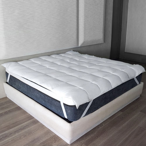Cubre Colchon Colchoneta Hotelera De Plumon Alternativo Hipoalergenico 100% Algodon Queen Size