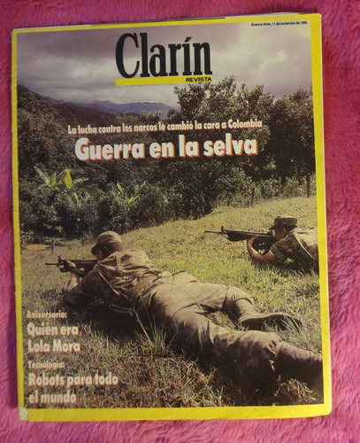 Clarín Revista 1990 Silvina Garre Lola Mora Guerra Narco