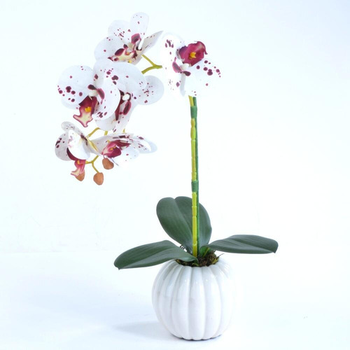 Arranjo De Orquídea Artificial Tigre Em Cachepô Lily