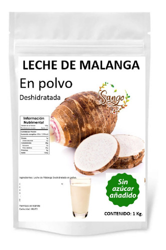 1 Kg De Leche De Malanga En Polvo, Vegana Y Sin Azucar