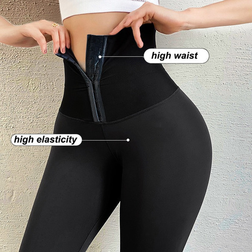 Legging Mujer Legging Push Up Pantalones Invierno Negro Pier