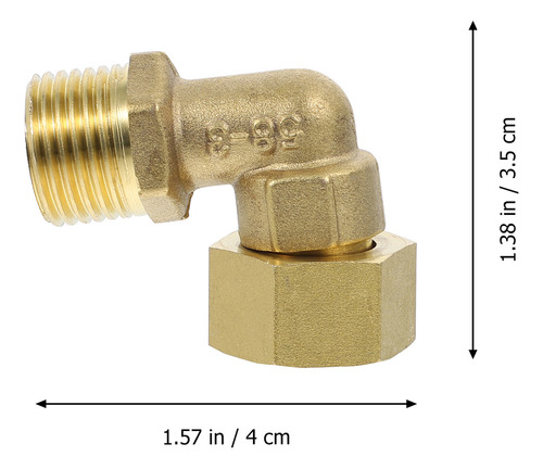 Codo De Accesorios De Plomería Con Conector De Latón, 2 Piez