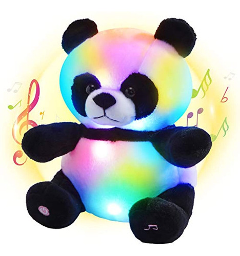 Peluche De Panda Con Luces Led Y Sonido - 28cm De Alto