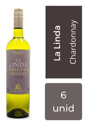 Vino La Linda Chardonnay 750 Ml X 6 Unidades Caja Mp Drinks