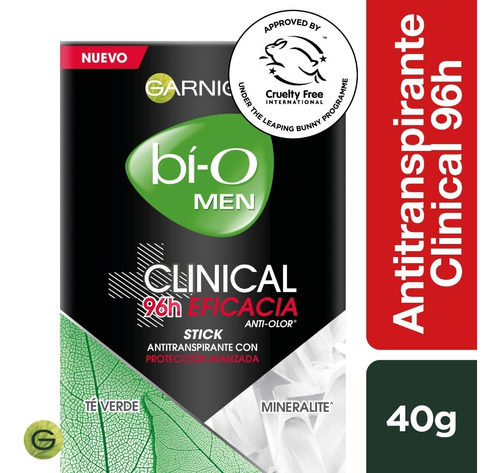 Desodorante Bi-o Clinical Stick Té Verde Hombre 40g 