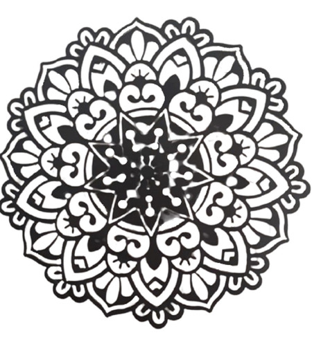 Mandala Flor De Lotus Em Ferro Preto Rústico Decorativo Lar