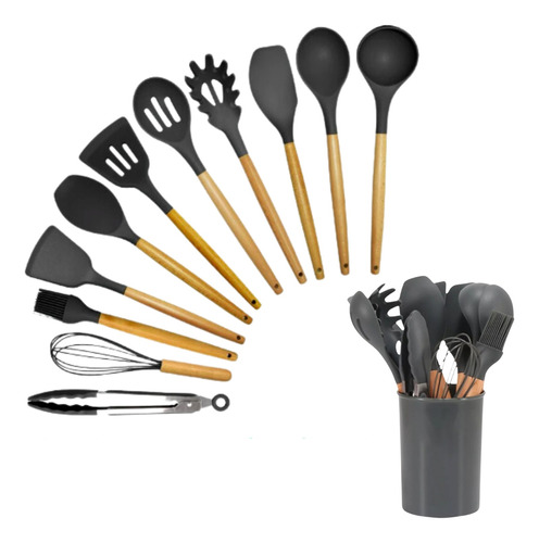 Set 11 Utensilios De Cocina Antiadherentes De Silicona