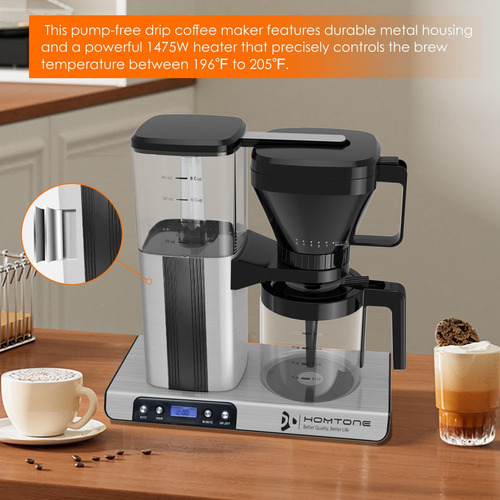 Homtone 8 Taza De Cafetera De Cafetera Programable Cumplir °