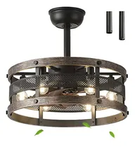 Comprar Ventilador De Techo Con Jaula, Luces Y Control Remoto, 19'' 