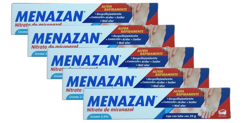 Menazan Miconazol 2% Crema 5 Piezas C/u 20g