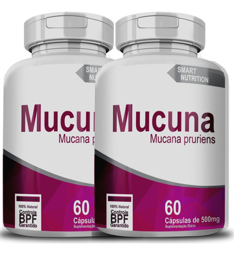 2x Mucuna L- Dopa 60 Cáps 500mg Sabor Sem Sabor