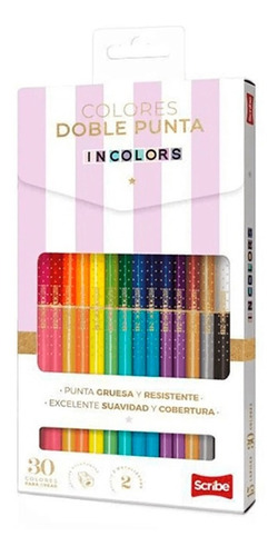 Kit De  Colores  X 30 In Colors Doble Punta / Scribe 