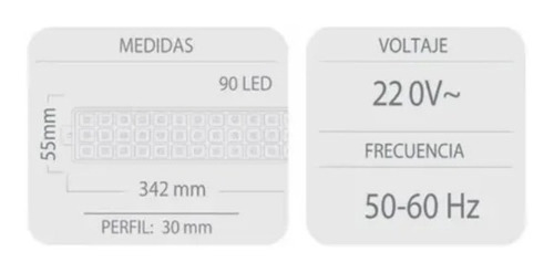 Imagen 6 de 7 de Luz Emergencia Lci 90 Leds 6w Bateria De Litio