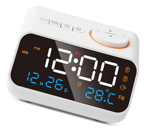 Reloj Despertador Digital Con Pantalla Led, Radio Fm Con Ate