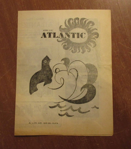 Antigua Publicidad Gran Cine Atlantic Mar Del Plata 1978