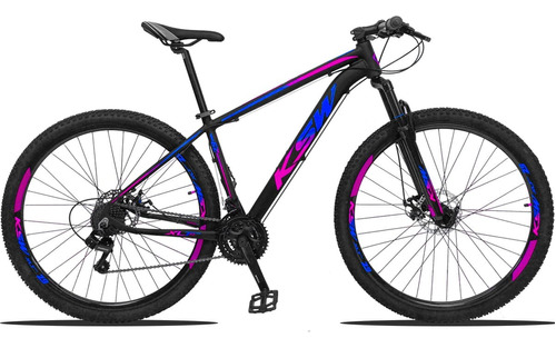 Bicicleta Aro 29 Ksw Xlt 2019 Alum Câmbios Shimano 24v Disco Cor Pínk+azul Tamanho Do Quadro 15