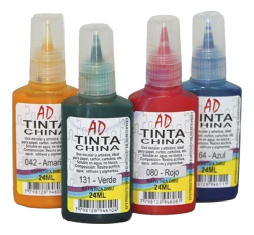  Tinta China Ad 24 Ml Varios Colores 