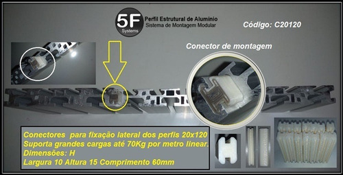 Imagem 3 de 4 de Conector De Montagem Para Perfil Base 20x120