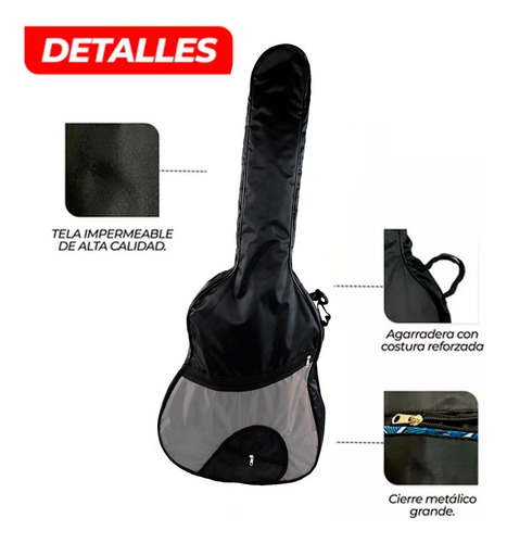Funda Para Guitarra Acústica Impermeable Reforzada Fender Blanco