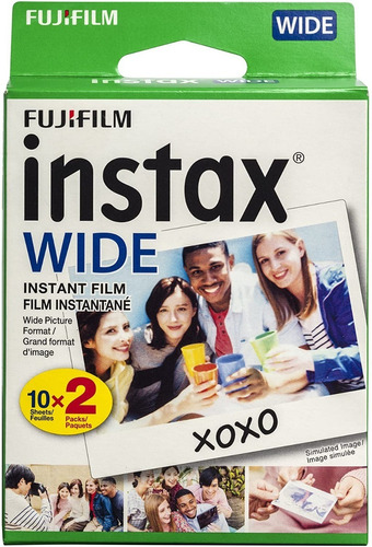 20 Fujifilm Films Para Instax Wide 10x2 Fotos Carretes